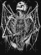 Death Skeleton Demon Angel Coffin Black White Shirt