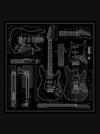 Electric Guitar Technical Blueprint Schematic Art Shirt
