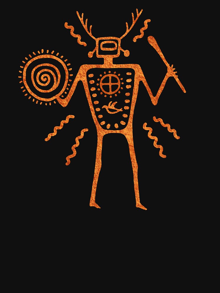 Paleolithic Shaman Drumming 1 Redstone Shirt