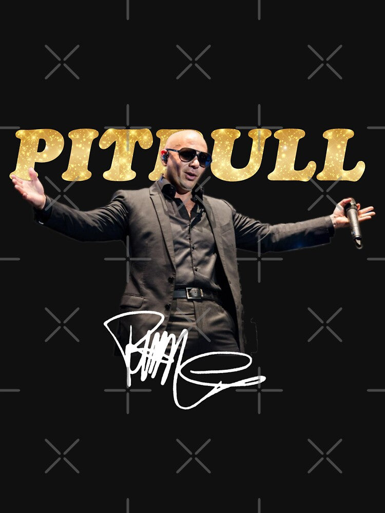 Pitbull Rapper With Signature Tour Shirt