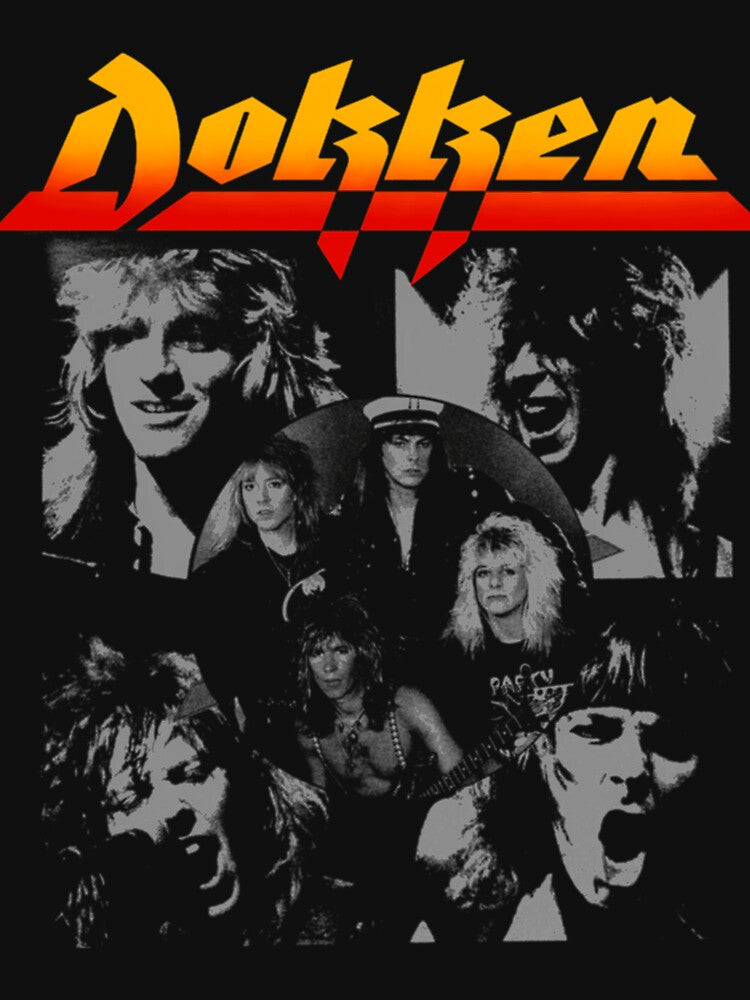 Dokken 80s Concert Vintage Band Collage Design Shirt