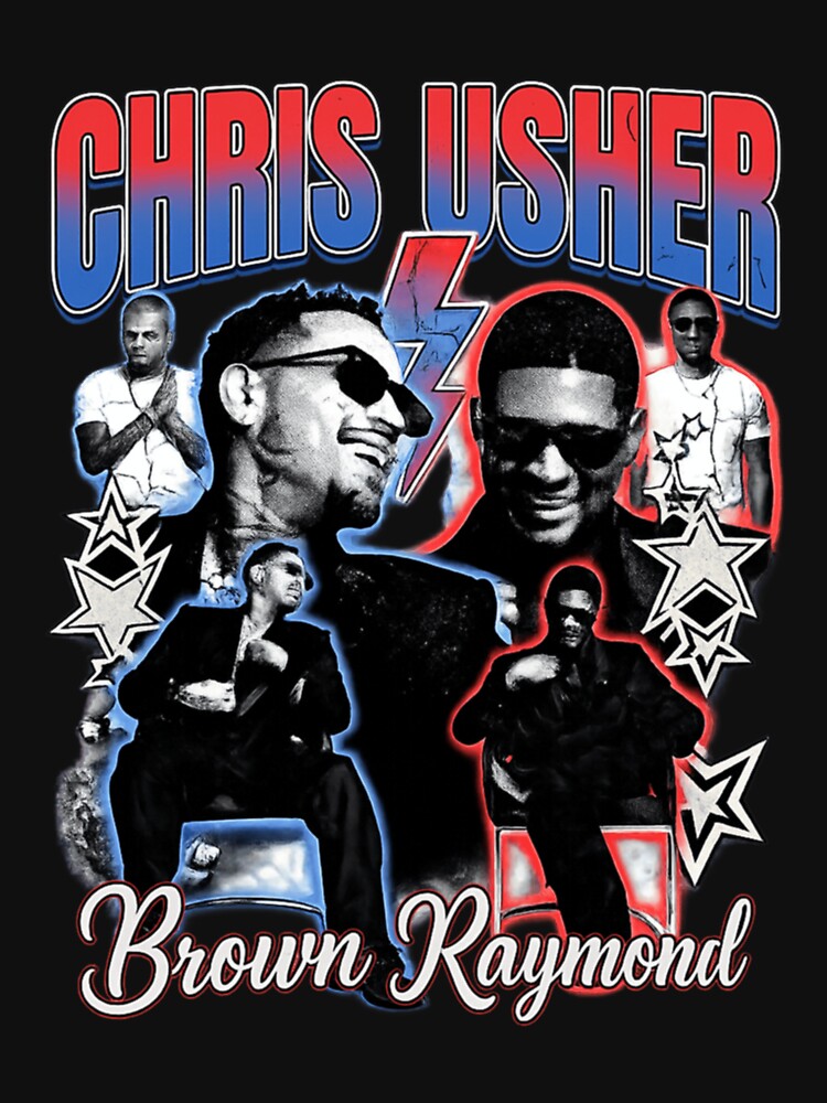 Chris Brown Usher R&B Tour Collage Graphic Design Shirt
