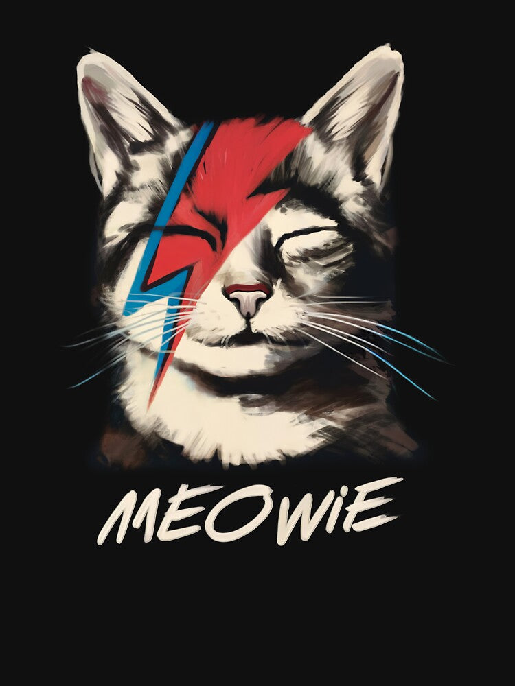 Glam Rock Cat Meowie Lightning Design Retro Style Animals Gifts For Shirt