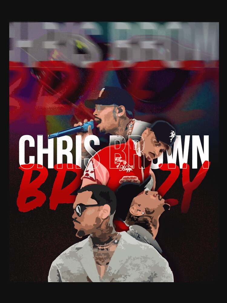 Chris Brown Breezy Portrait Collage Fan Art Design Shirt