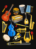 Cute Little Boys Musical Instruments Fans Shirt