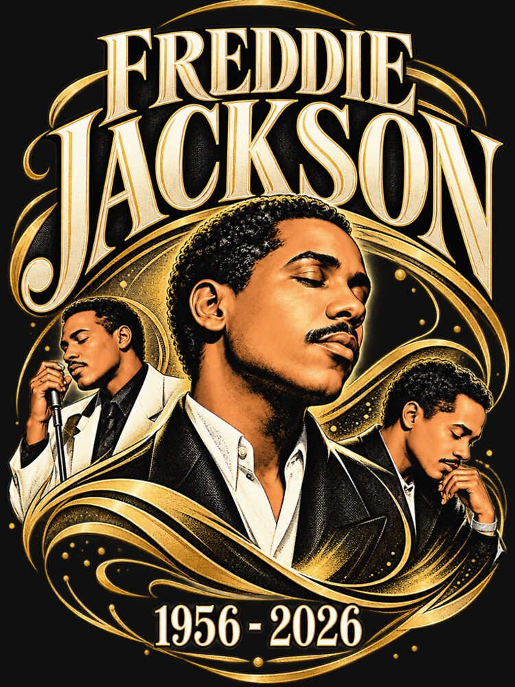 Freddie Jackson Ornate Portrait 1956 2026 Elegant Collage Shirt