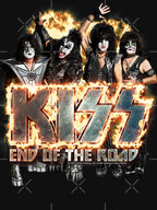 KISS The Band - End Of The Road On Fire Logo Shirt