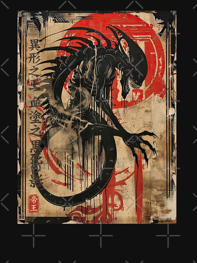 Black Death Japanese Alien Demon Shirt