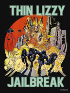 Thin Lizzy Jailbreak Explosion Vintage Black Print T Shirt