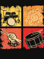 Percussion Drums Drummer Band Drumset Retro Vintage Drum Set Shirt
