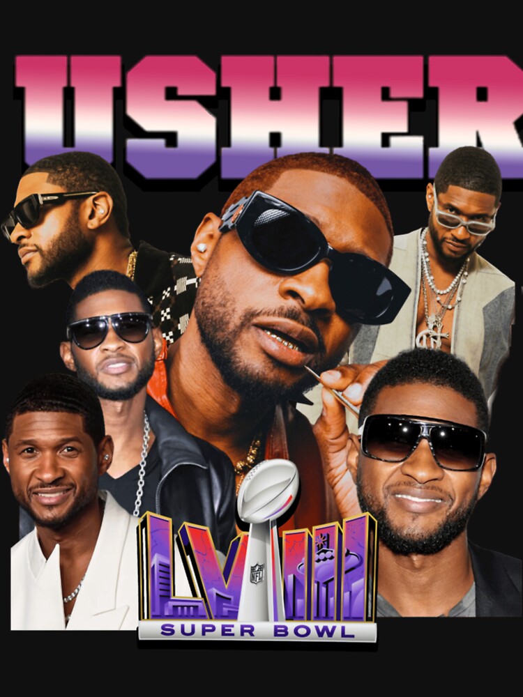 Usher Retro R&B Superstar Collage Design Shirt