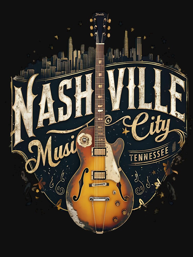 Nashville Music City - Nashville Cityscape - Nashville Silhouette Shirt