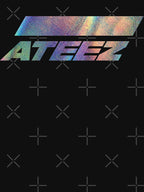 ATEEZ Logo Holographic Style Silver Rainbow Atiny Shirt