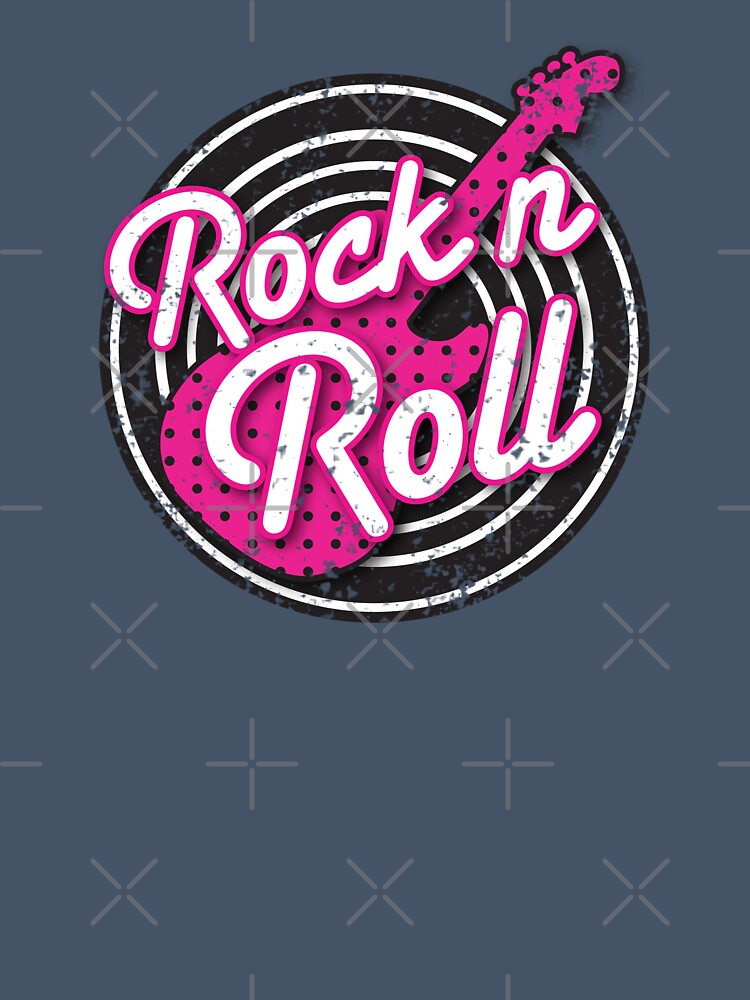 Rock N Roll With Punk Guitar Distressed Shirt