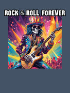 Glam Rock Skeleton Guitarist Rock And Roll Forever Shirt