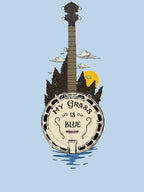 Vintage Bluegrass Banjo Player Landscape Art Shirt