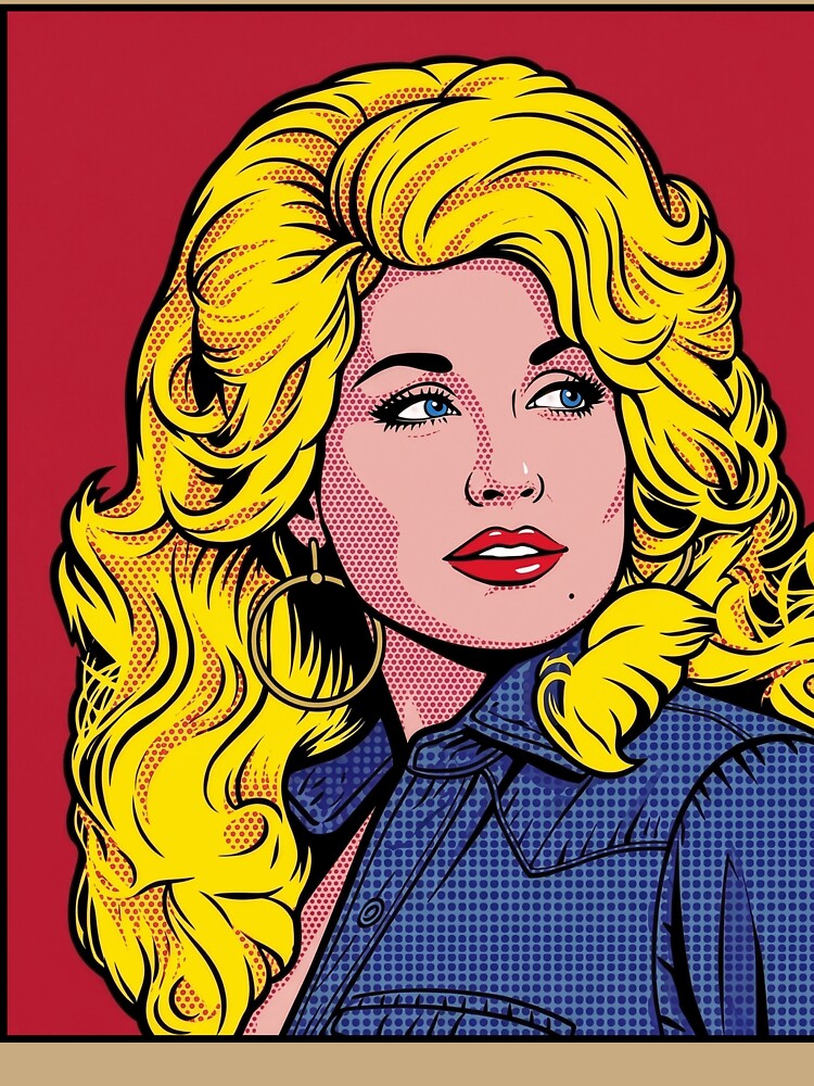 Dolly Parton Pop Art Retro Comic Halftone Design Shirt