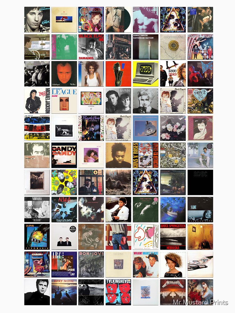 80s Vinyl Covers - 1980s Music - Vintage Album Cover Art Shirt