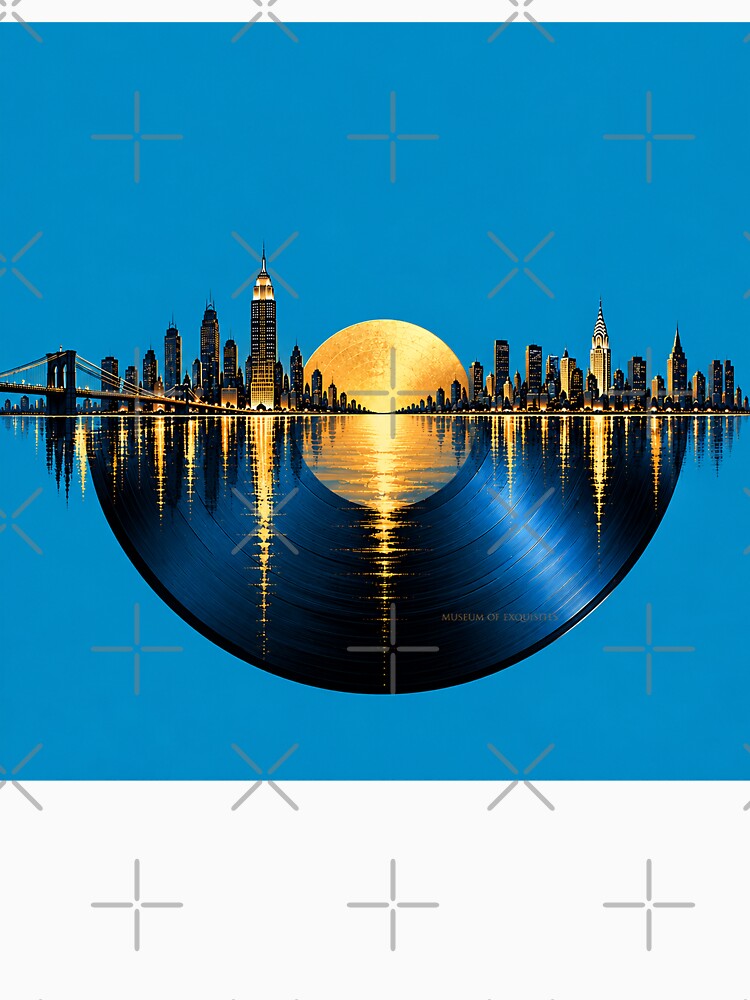 Endless Vinyl New York Skyline In Blue And Gold Shirt