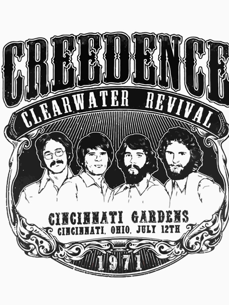 Mens Retro Creedence Clearwater Revival 1971 Brown Shirt