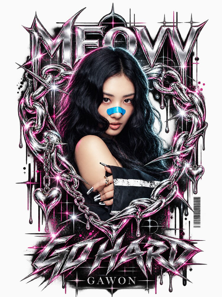 Silver Spike Gawon MEOVV Go Hard Era Kpop Visual Art Shirt