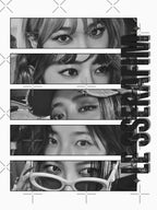 Le Sserafimm Eyes Full Group Kpop Girl Group Black And White Collage Shirt