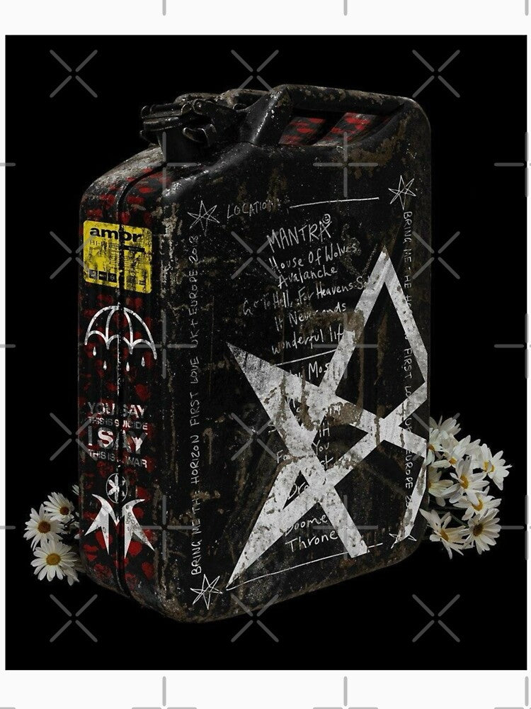 Marked Canister Grunge Industrial Theme Shirt