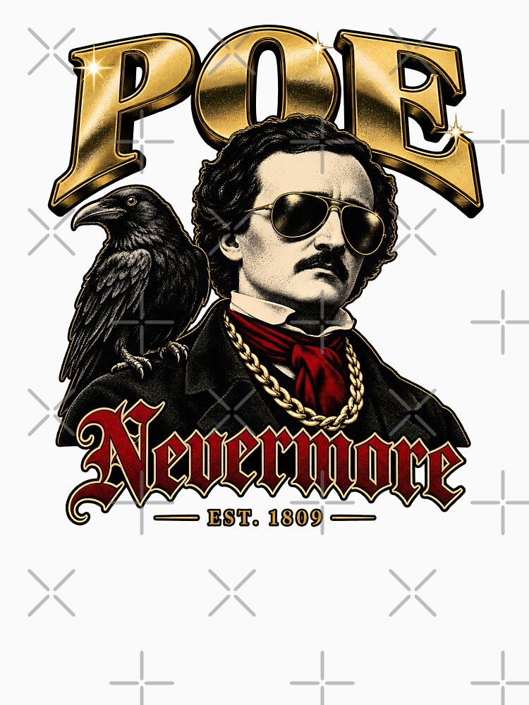 Edgar Allan Poe Nevermore 90s Rap Bootleg Shirt