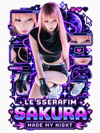 Miyawaki Sakura Made My Night Neon Gamer HUD Fan Art Shirt