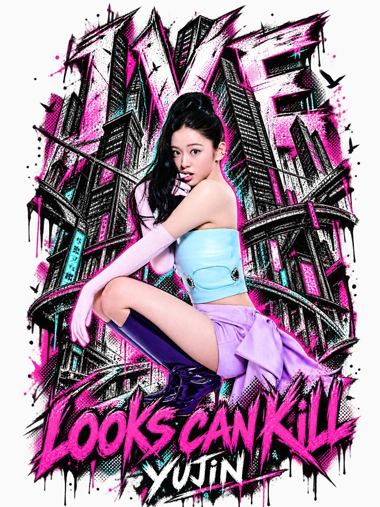 Yujin IVE Looks Can Kill Pink City Graphic Shirt