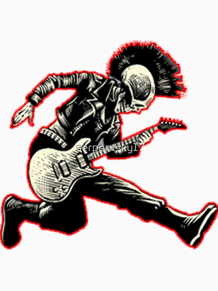 Punk Rock Skeleton Guitarist Shirt