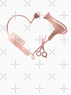 Rose Gold Heart Love Hair Stylist Salon Shirt