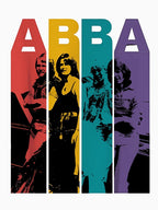 ABBA Four Color Retro Portrait Design Shirt