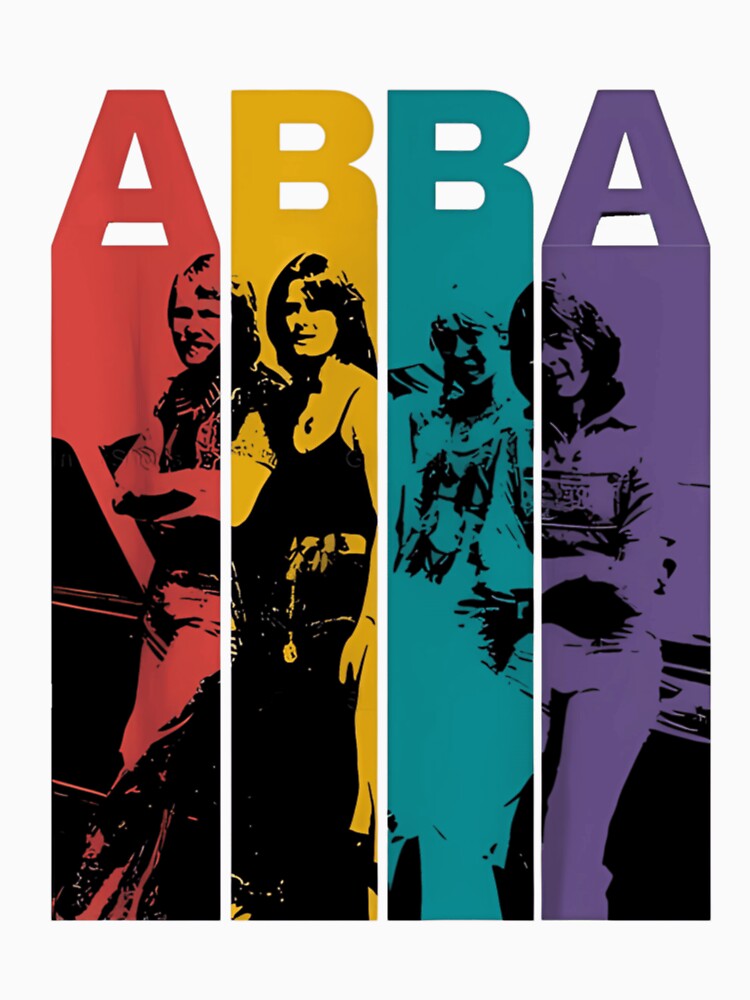 ABBA Four Color Retro Portrait Design Shirt