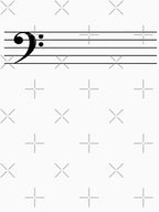 Bass F Clef Music Staff - Minimalist Black Design For Musicians Shirt