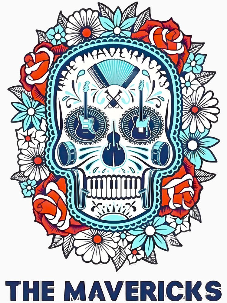 The Mavericks Sugar Skull Music Art By Limited Edition Shirt