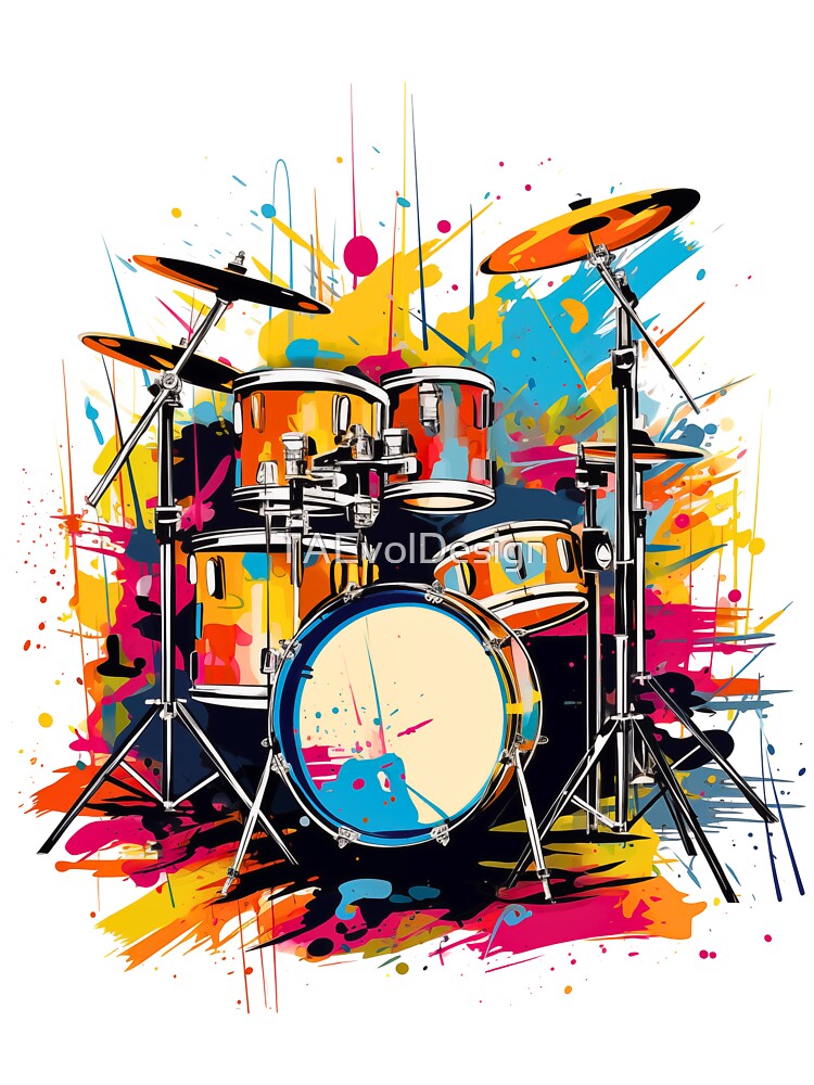 Rhythmic Fusion Abstract Drum Set Shirt