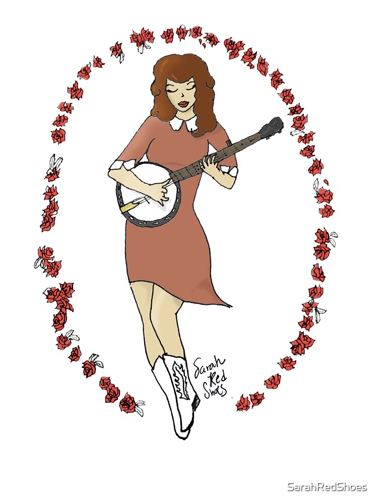 Bluegrass Gal Banjo Pinup Girl Shirt