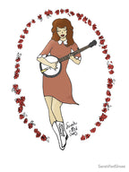 Bluegrass Gal Banjo Pinup Girl Shirt