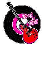 Rock 'n' Roll Lover Vinyl Record And Electric Guitar Logo Shirt