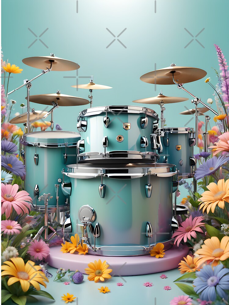Flowers And Drums Cute Background Shirt