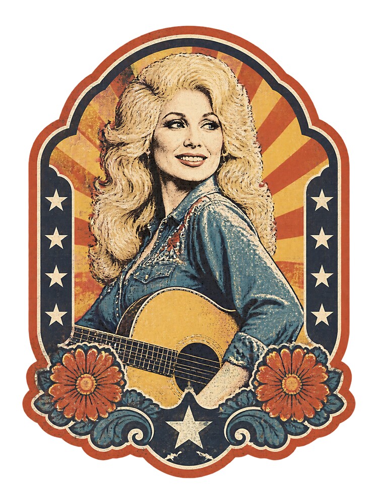 Retro Style Country Music Inspired Design Featuring Iconic Female Shirt