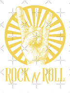 ROCK N ROLL Yellow Black Modern Simple Shirt