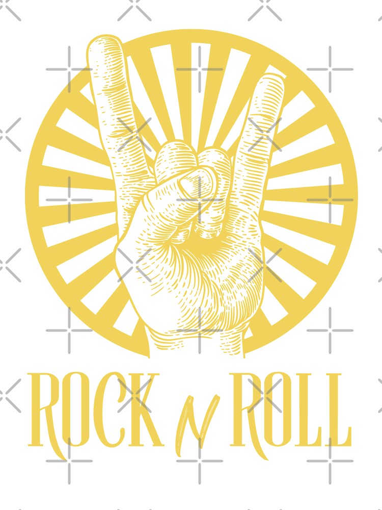 ROCK N ROLL Yellow Black Modern Simple Shirt
