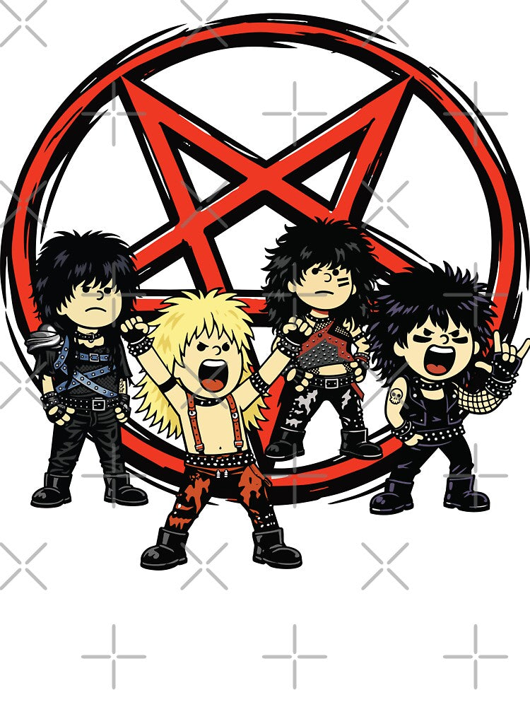 80s Hair Metal Cartoon Band Loud Glam Rock Rebellion Shirt