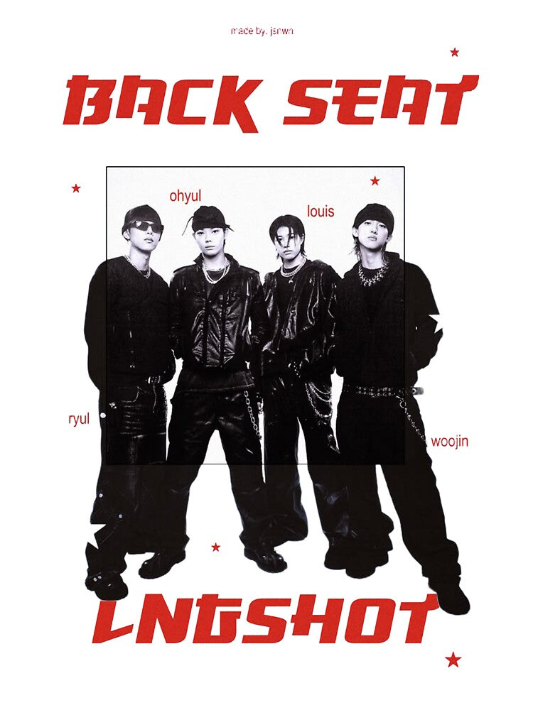 LNGSHOT Backseat Vintage Kpop Boy Group Graphic Shirt