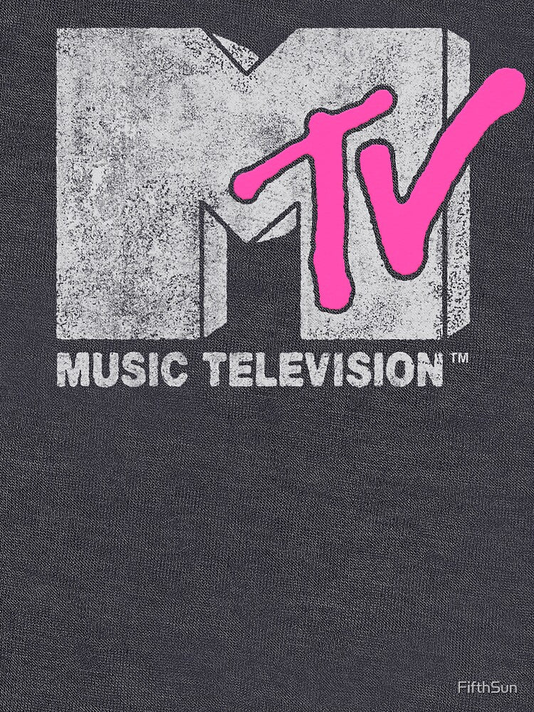 MTV Distressed Puffy Pink Vintage MTV Logs Shirt