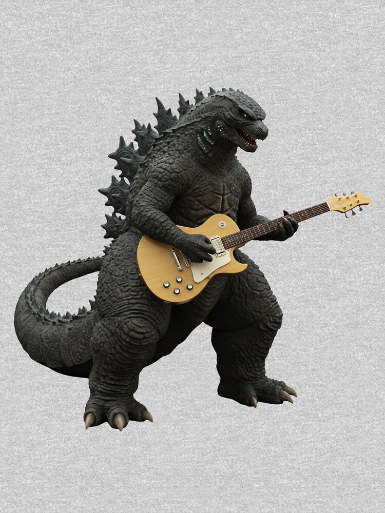 Godzilla Playing Electric Guitar Vintage Rock Dinosaur For Men Shirt