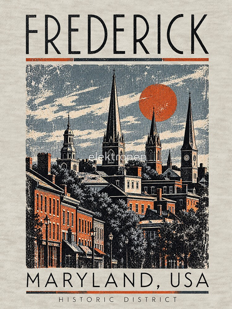 Frederick USA Industrial Grunge Screenprint Shirt