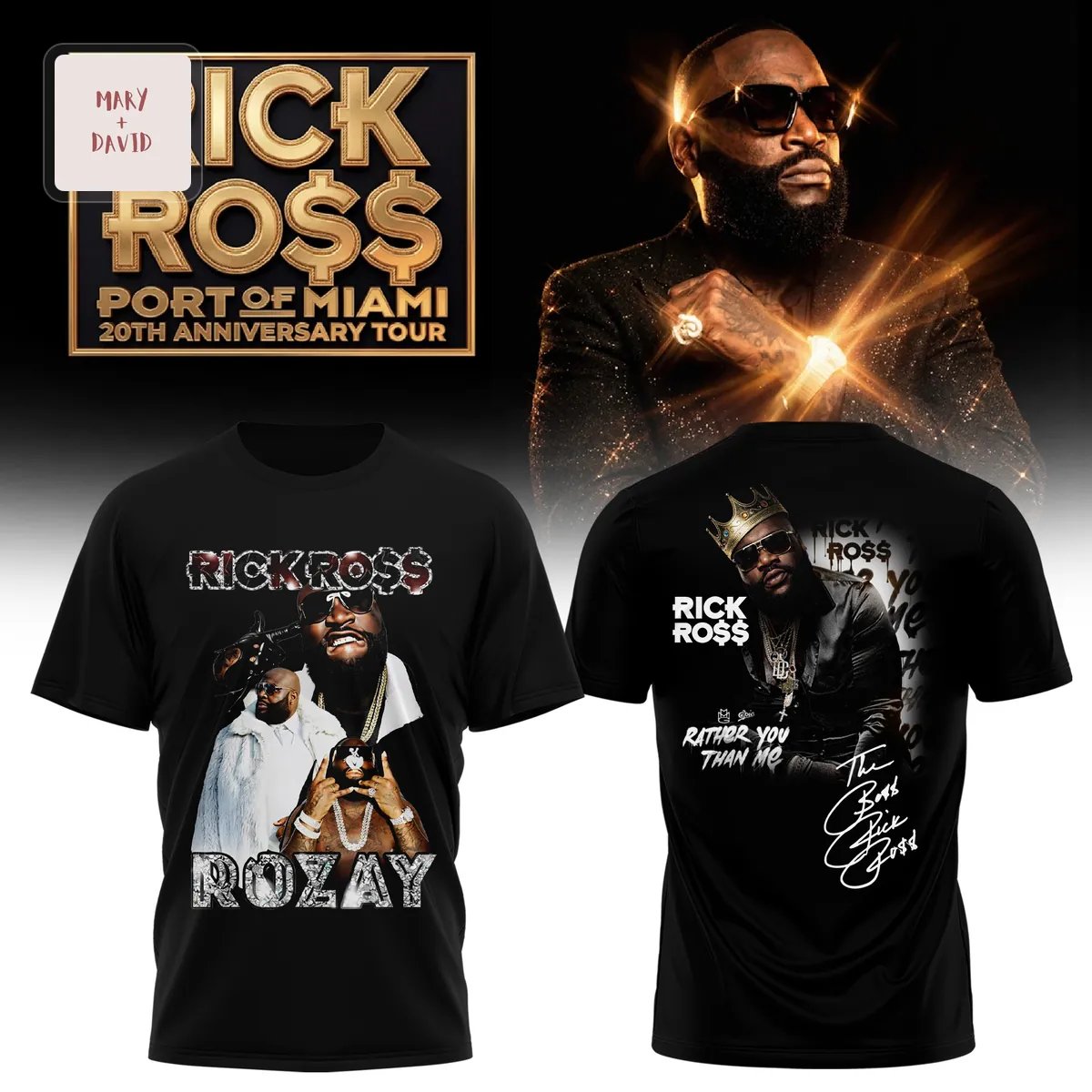 Rick Ross Port of Miami 20th Anniversary Tour 3D T-Shirt